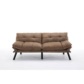 Leatehr Feeling Brown Convertible Folding Modern sofa Bed