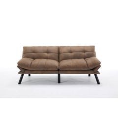 Leatehr Feeling Brown Convertible Folding Modern sofa Bed