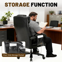 Qusaphy Big and Tall 800lbs Ergonomic Office Chair Heated massage chair, reclining high-back chair, Footrest & BIFMA Certified Heavy-Duty Support Black