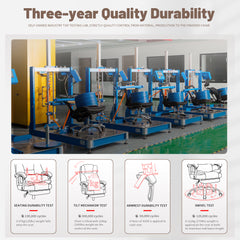 Qusaphy 600lbs Big and Tall PU Leather Executive Office Chair, Reclining Backrest up to 155°, Spring Cushion Seat, Lumbar Support & Adjustable Armrests for Home Office or Conference Room