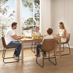 Set of 4 Retro Suede Dining Chairs, 18-Inch High Back Dining Chair Set, Modern 4 Chairs for Dining Table, Comfortable & Stylish Kitchen Chairs