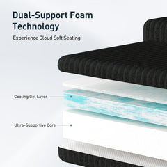 105" Cloud Sectional Couch, L-Shaped Modular Sectional Sofa with Deep Seat, Boneless Couches for Living Room Bedroom, Corduroy Upholstery Black, Left Facing Chaise