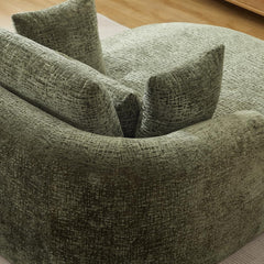 Oversized Chaise Longue Chair Indoor, Modern Upholstered Chenille Deep Seat Sofa Bed with Throw Pillows and Armrests, Sleeper Sofa Couch for Living Room, Bedroom Apartment