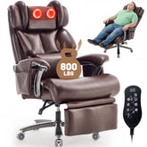 800lbs Big and Tall Massage Office Chair with Heat and Footrest, Heavy Duty Reclining Executive Desk Chair with 20-Point Massage, Extra Wide Seat Ergonomic Chair for Home Office