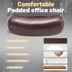 Qusaphy Big & Tall Office Chair 800LBS Heavy Duty - Ergonomic PU Leather Chair with 5D Armrests, 90°-120° Recline, Silent Wheels