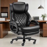 Qusaphy 800LBS Big and Tall Office Chair, PU Leather Executive Chair with Adjustable Headrest and Lumbar Support, Heavy Duty Chair for Home or Office Black