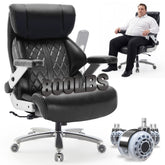 Qusaphy Big & Tall Office Chair 800LBS Heavy Duty - Ergonomic PU Leather Chair with 5D Armrests, 90°-120° Recline, Silent Wheels