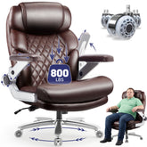 QUSAPHY Big & Tall Office Chair 800LBS Heavy Duty - Ergonomic PU Leather Chair with 5D Armrests, 90°-120° Recline, Silent Wheels