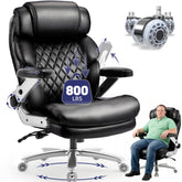 QUSAPHY Big & Tall Office Chair 800LBS Heavy Duty - Ergonomic PU Leather Chair with 5D Armrests, 90°-120° Recline, Silent Wheels
