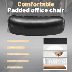 Qusaphy Big & Tall Office Chair 800LBS Heavy Duty - Ergonomic PU Leather Chair with 5D Armrests, 90°-120° Recline, Silent Wheels