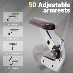 Qusaphy Big & Tall Office Chair 800LBS Heavy Duty - Ergonomic PU Leather Chair with 5D Armrests, 90°-120° Recline, Silent Wheels