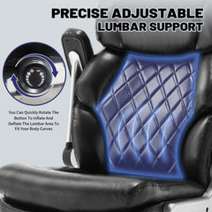 QUSAPHY  Big & Tall Office Chair 800LBS Heavy Duty - Ergonomic PU Leather Chair with 5D Armrests, 90°-120° Recline, Silent Wheels