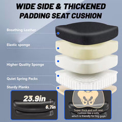 Qusaphy 800LBS Big and Tall Office Chair, PU Leather Executive Chair with Adjustable Headrest and Lumbar Support, Heavy Duty Chair for Home or Office Black