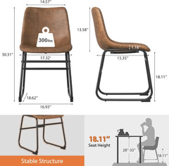 Set of 4 Retro Suede Dining Chairs, 18-Inch High Back Dining Chair Set, Modern 4 Chairs for Dining Table, Comfortable & Stylish Kitchen Chairs