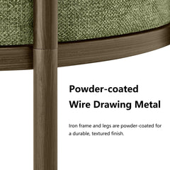 Dining Chairs Set of 4, Upholstered Modern Kitchen Chairs with Ergonomic Backrest, Fabric Cushion Seat & Wire Drawing Metal Legs for Living Room, Restaurant, and Café, Green, 2Boxs