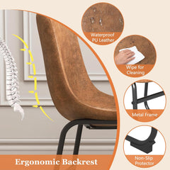 Set of 4 Retro Suede Dining Chairs, 18-Inch High Back Dining Chair Set, Modern 4 Chairs for Dining Table, Comfortable & Stylish Kitchen Chairs