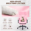 Qusaphy 600lbs Big and Tall PU Leather Executive Office Chair, Reclining Backrest up to 155°, Spring Cushion Seat, Lumbar Support & Adjustable Armrests for Home Office or Conference Room pink