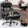 Qusaphy 800LBS Big and Tall Executive Office Chair, PU Leather Ergonomic Desk Chair with Adjustable Backrest and Thick Padded Cushion, Heavy Duty Chair for Home or Office