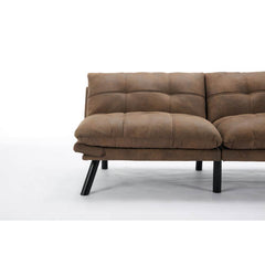 Leatehr Feeling Brown Convertible Folding Modern sofa Bed