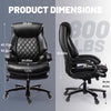 Qusaphy 800LBS Big and Tall Executive Office Chair, PU Leather Ergonomic Desk Chair with Adjustable Backrest and Thick Padded Cushion, Heavy Duty Chair for Home or Office Black
